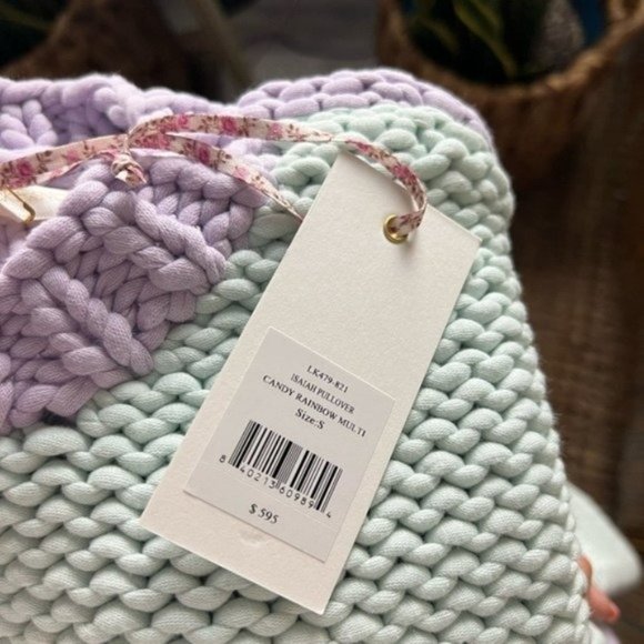 NWT Loveshackfancy Isaiah Pullover Sweater Small NEW Chunky Cable Knit Oversized - Picture 4 of 11